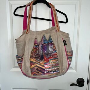 Laurel‎ Burch Folklorica Gatos Shoulder Tote